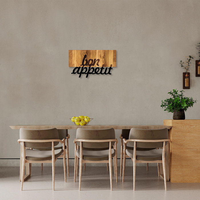 Wallity MA-309 Accesorio de Pared Decorativa de Madera y Metal Nogal y Negro